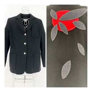 Vtg Harve Benard Bernard Holzman Pea Coat Red Felt